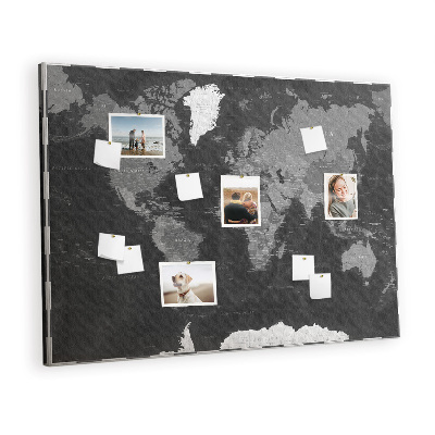 Cork board Detailed black map