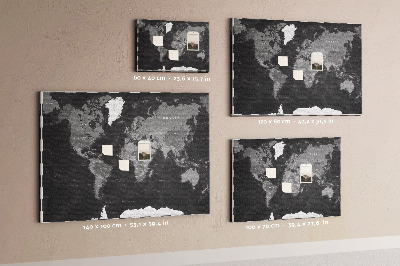 Cork board Detailed black map