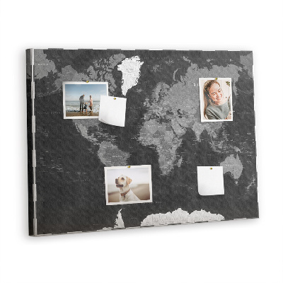 Cork board Detailed black map