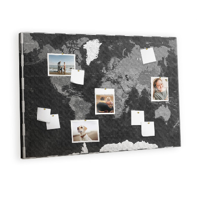 Cork board Detailed black map