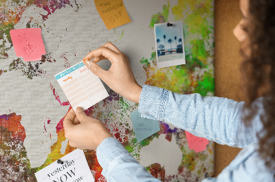 Cork board Watercolor map