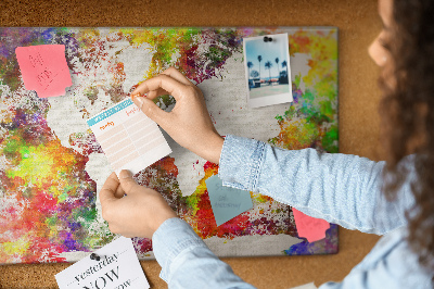 Cork board Watercolor map