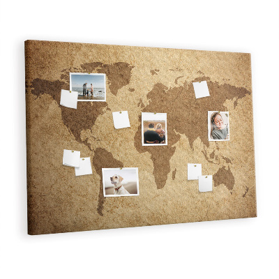 Memo cork board Old-style map