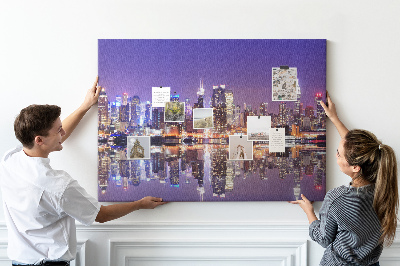 Memo cork board Manhattan skyline