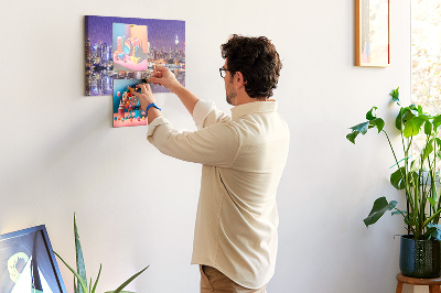 Memo cork board Manhattan skyline