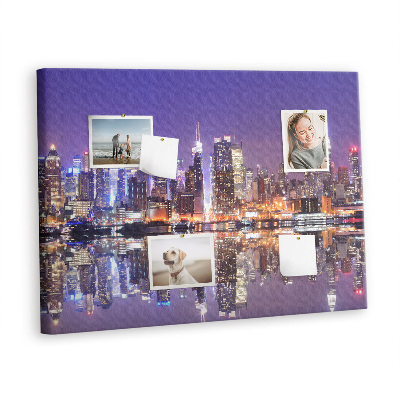 Memo cork board Manhattan skyline