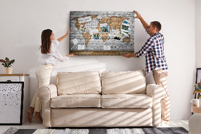 Decorative corkboard Room style map