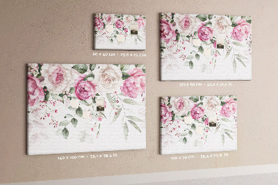 Cork board Watercolor roses