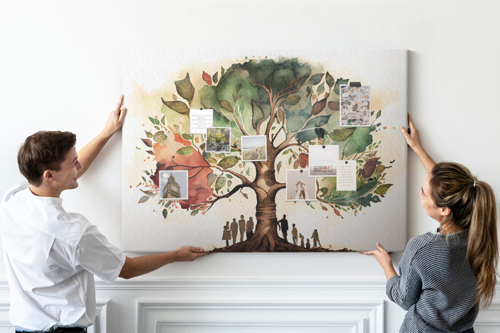 Buy Family Tree Painted on Cardboard Online in India - Etsy