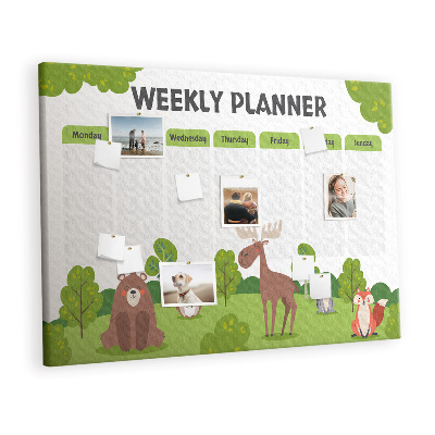 Cork board School week planner