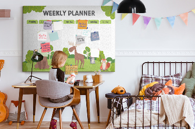 Cork board School week planner