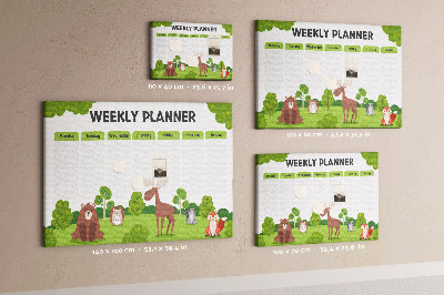 Cork board School week planner