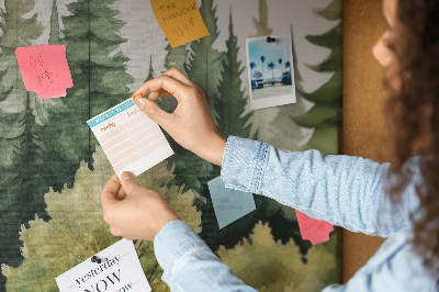 Decorative corkboard Landscape forest