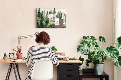 Decorative corkboard Landscape forest