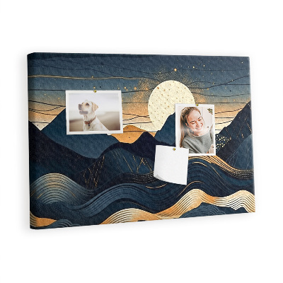 Decorative corkboard Sunset landscape