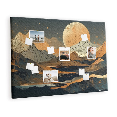 Decorative corkboard Sunset landscape