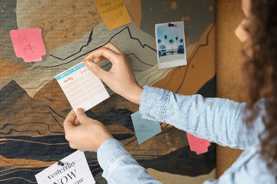 Decorative corkboard Sunset landscape