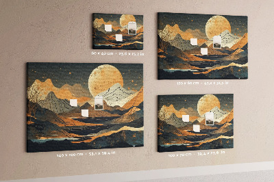 Decorative corkboard Sunset landscape