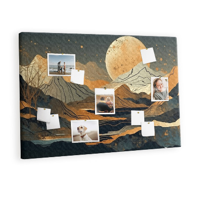 Decorative corkboard Sunset landscape