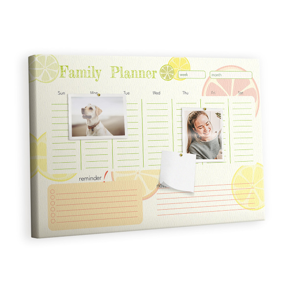 Decorative corkboard Family Planner