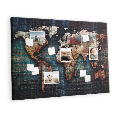 Decorative corkboard Linnear map