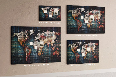 Decorative corkboard Linnear map