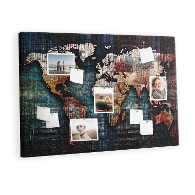 Decorative corkboard Linnear map