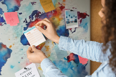 Decorative corkboard Painted map