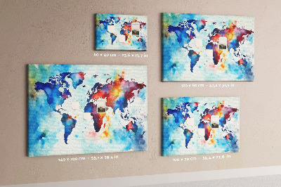 Decorative corkboard Painted map