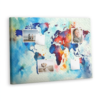 Decorative corkboard Painted map