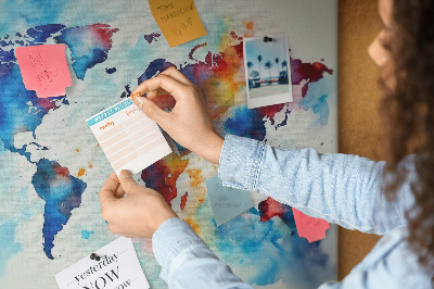 Decorative corkboard Painted map