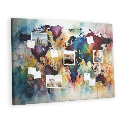 Cork board Watercolor map