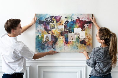 Cork board Watercolor map