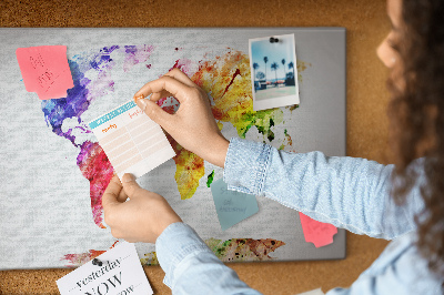 Cork board Watercolor map