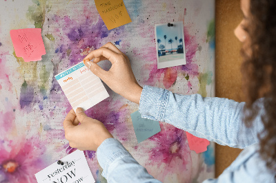 Memo cork board Watercolors flowers