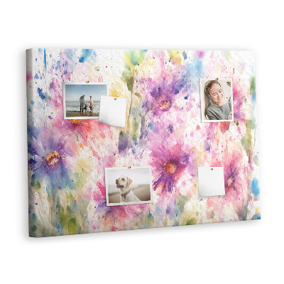 Memo cork board Watercolors flowers