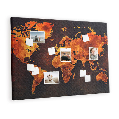 Memo cork board Map of the world