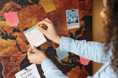 Memo cork board Map of the world