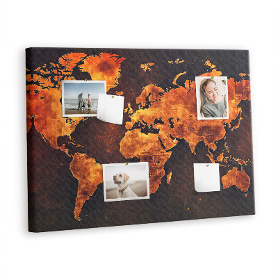 Memo cork board Map of the world