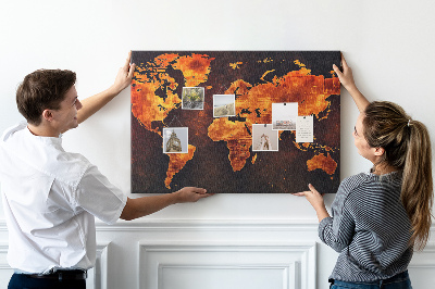 Memo cork board Map of the world