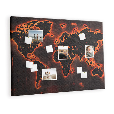 Memo cork board Map of the world