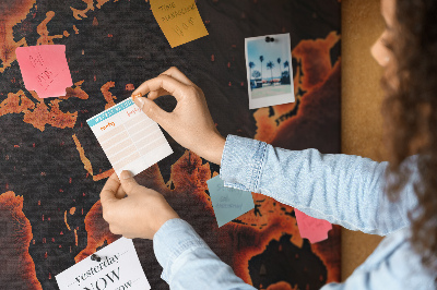 Memo cork board Map of the world