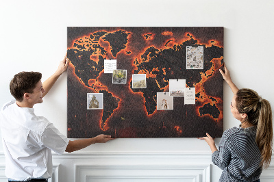 Memo cork board Map of the world