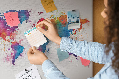 Memo cork board World map