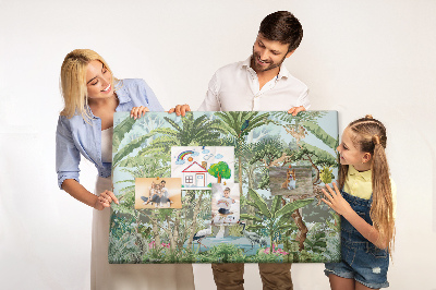 Memo cork board Nature jungle animals