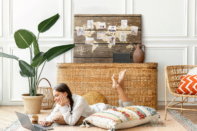 Cork board Map on old planks