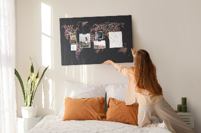 Cork board Colorful dot map