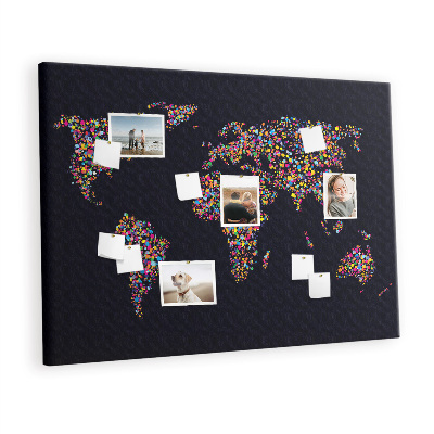 Cork board Colorful dot map