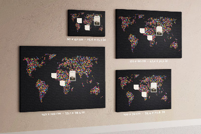 Cork board Colorful dot map