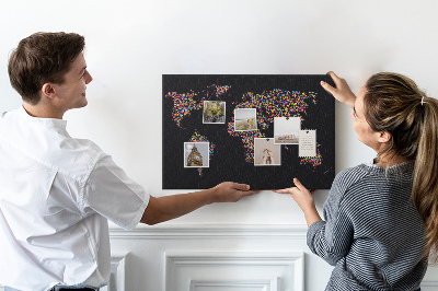 Cork board Colorful dot map